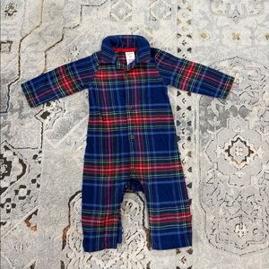 Baby Boden plaid flannel jumpsuit, 6-9 months